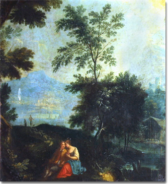 Giovani che amoreggiano Porta