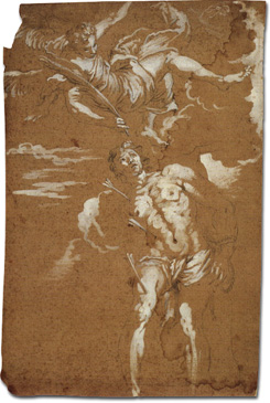 S. Sebastiano e angelo (recto) J. C. Loth